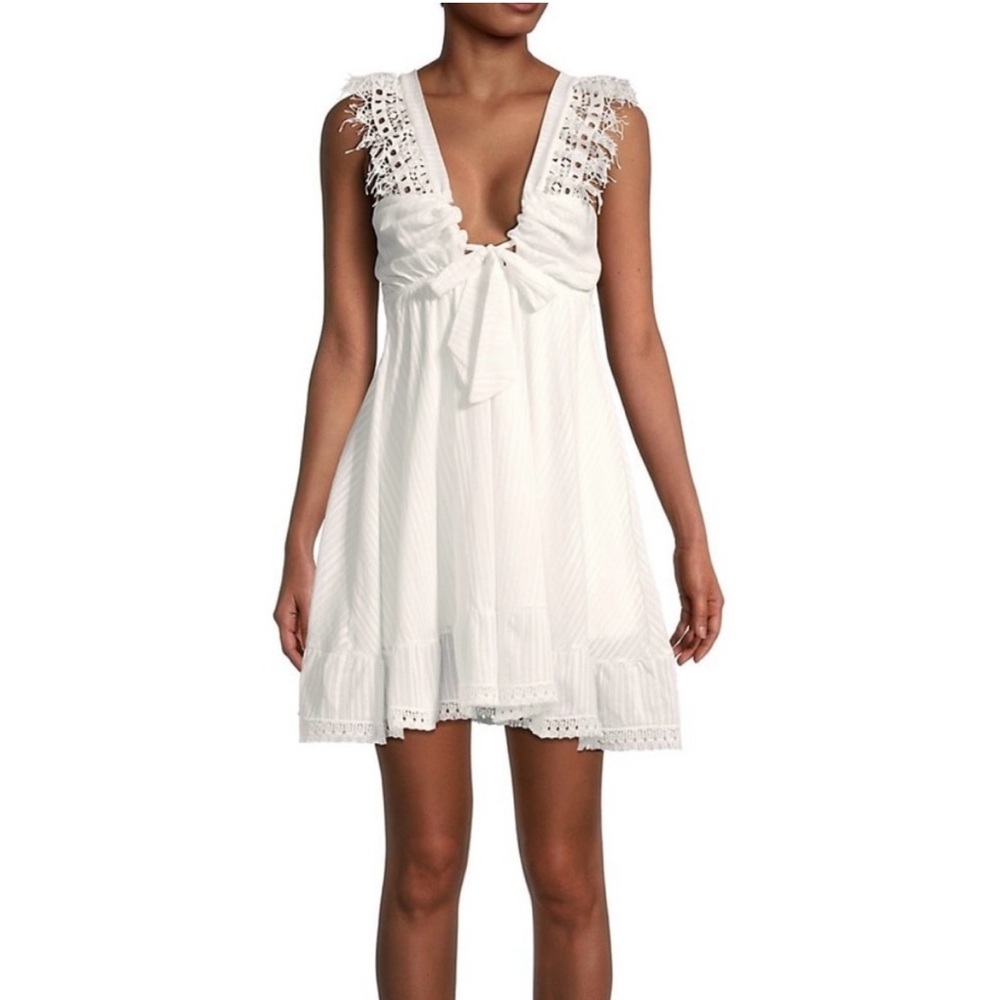 Peixoto Farrah Lace Trim White Dress